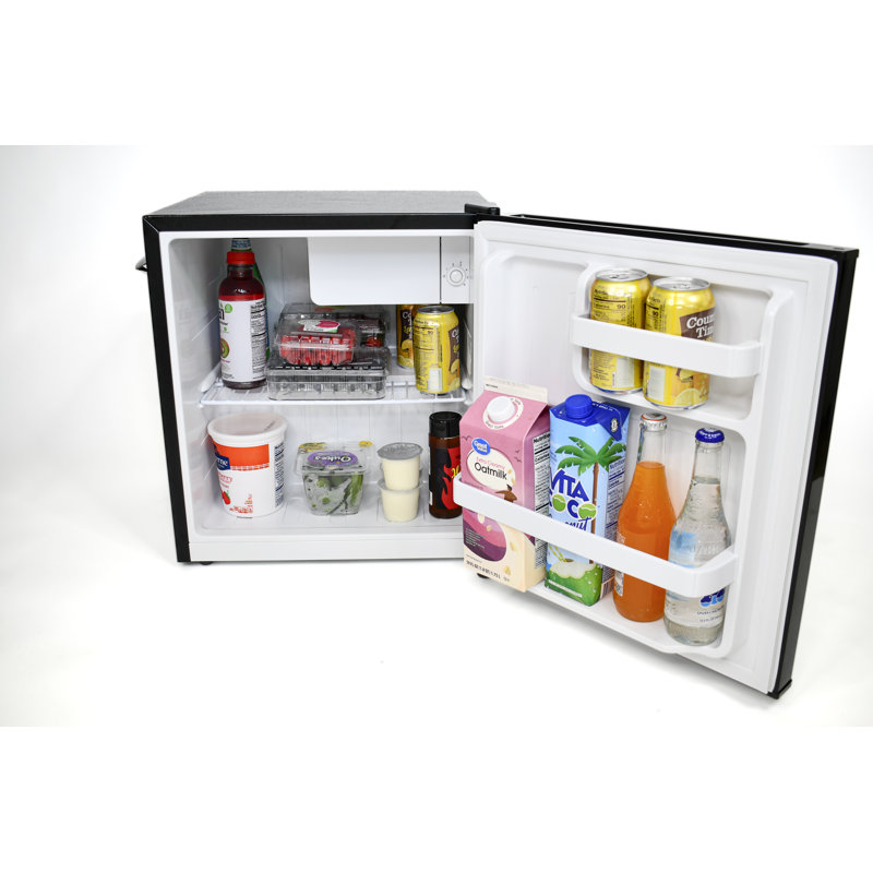 1.6 Cu Ft. Retro Compact Refrigerator top with Side Bottle Opener, Red